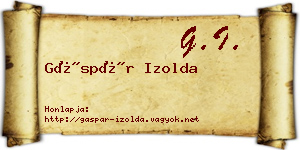 Gáspár Izolda névjegykártya